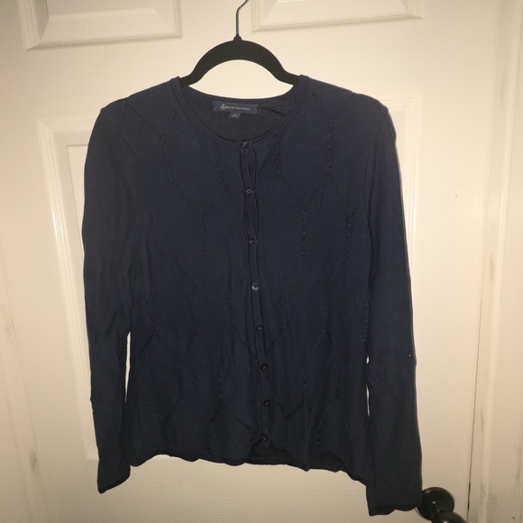 Brooks Brothers Navy Blue Cardigan Sweater Size Large - Picture 3 of 6